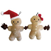 Happy Pet Holly and Robin Gingerbread Rope Duo